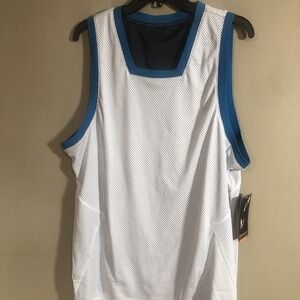 New Mens And1 Large Sleeveless Tank Muscle T Basketball Jersey‎ Mesh Shirt White
